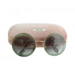 Miu Miu SMU 50Q TWN-1E0 Green Gold Grey Fade Sunglasses