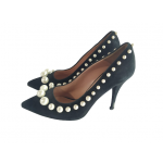 Moschino Faux Pearls Suede Pumps