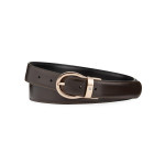 Montblanc Black Oval-buckle Reversible Leather Belt