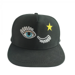 Philipp Plein Black Cotton Star Eye Cap