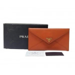 Prada Cammeo Vitello Leather Envelope Wallet
