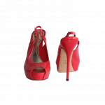 GUCCI Coral Patent 'Sofia' Peep Toe Slingbacks