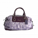 Coach 3 Color Signature Large Ashley Satchel Bag Violet Purple Multi