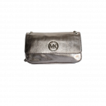 Michael Kors Metallic Grey Flap Shoulder Bag