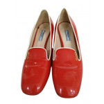 Prada Patent Red and White Shoes