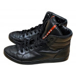 Prada Black Napa Leather High-Top Sneaker
