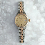 Rolex Date Champagne Linen Dial 26MM