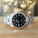Rolex Explorer Black Mark II Dial 39MM Stainless Steel Watch Full Set