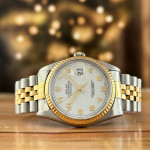 Rolex Datejust Two Tone White Dial Jubilee Fluted