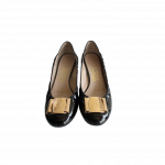 Salvatore Ferragamo Patent Leather Black Heels | Luxepolis.com