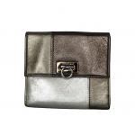 Salvatore Ferragamo Silver Gancini Leather Wallet