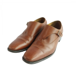 Salvatore Ferragamo Brown Single Monk Strap Leather Shoes