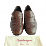 Salvatore Ferragamo Brown Leather Paros Loafers