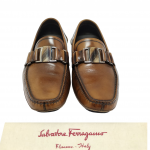 Salvatore Ferragamo Brown Shades Leather Sardegna Driving Loafers