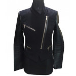 Michael Kors Navy Leather Moto Jacket