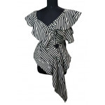 Self Portrait Ruffled Zebra Stripe Dress