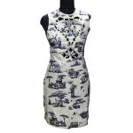 Carven White Safari-print linen and cotton-blend Dress