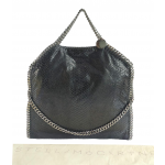 Stella McCartney Black Faux Python Embossed Leather Falabella Tote