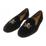 Stubbs and Wootton Skull Black Loafer