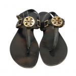 Tory Burch Cassia Black Leather Thong Sandals
