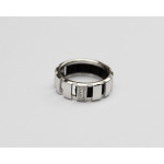 CHAUMET CLASS ONE 18K GOLD RUBBER INSERT BAND RING.
