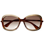 Tod's Brown Oversized Acetate Leather Sunglasses