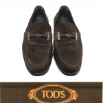 Tods Brown Suede Bit Slip On Loafers
