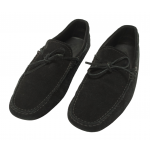 Tods Black Suede Leather Laccetto Knot Driver Loafer