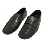 Tods Black Leather Penny Loafer