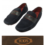 Tods Gommino Driving Shoes Suede In Navy Blue