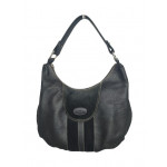 Tods Black Leather Suede Hobo Shoulder Bag