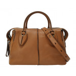 Tods Small D-styling Bag In Brown Calfskin Leather