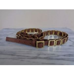 Tory Burch Women's Brown Leather & Gold Metal Double Length Belt
