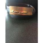 Cartier Black & Gold Leather Skinny Belt	