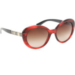  Versace Sunglasses Transparent Red - Black - Gold frame and Brown Shaded lens