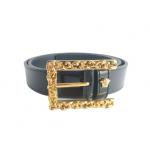 Versace Medusa Gold Buckle Leather Belt