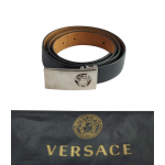 Versace Medusa Buckle Square Leather Belt