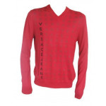 Versace Jeans Red Logo Print Cotton Sweater