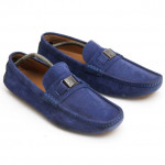 Versace Collection Blue Suede Driving Loafer