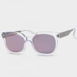 Vedi Vero Unisex Clear Square Pink Mirrored Sunglasses