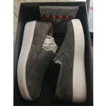 Prada Grey Women Slip-On Sneakers