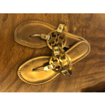 Tory Burch Bronze Miller Metallic Leather Sandals