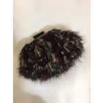 BCBG MaxAzria Rabbit Fur Minaudiere Feather Clutch Shoulder Bag