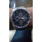 Tissot Men's Black Dial Color Metal Strap Watch