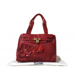Moschino Cheap and Chic Red Leather Flower Satchel