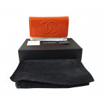 Chanel Patent Caviar Timeless Orange Wallet On Chain WOC