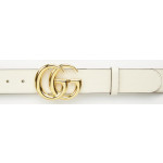 Gucci Double G buckle White Leather Belt