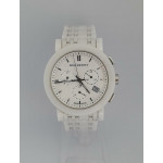 Burberry Chronograph White Dial White Ceramic Watch