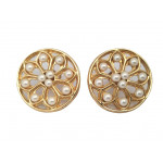Chanel Vintage Pearl Round Large Earrings