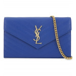 Saint Laurent Monogram quilted leather shoulder bag - Blue Majorelle | Luxepolis.com